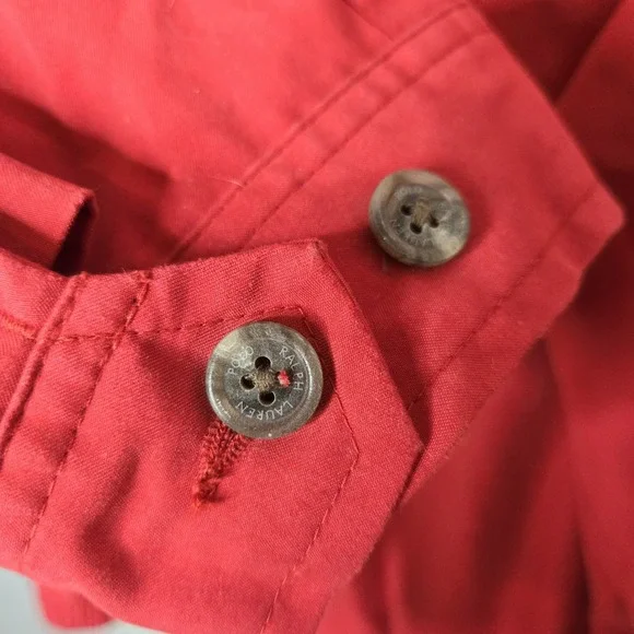 Vtg Polo Golf Ralph‎ Lauren L Red Harrington Jacket Bomber Windbreaker Full Zip